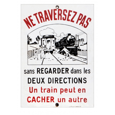 Reproduction Plaque "Ne traversez pas", émaillerie Art France à Luynes