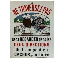 Reproduction Plaque "Ne Traversez pas" émaillerie Laborde-Dunois