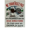Reproduction Plaque "Ne Traversez pas" émaillerie Laborde-Dunois