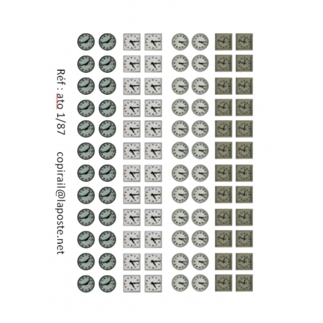 Planche de pendules modernes Ho