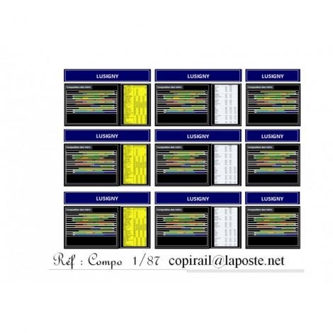 Tableau de composition des trains HO 1/87