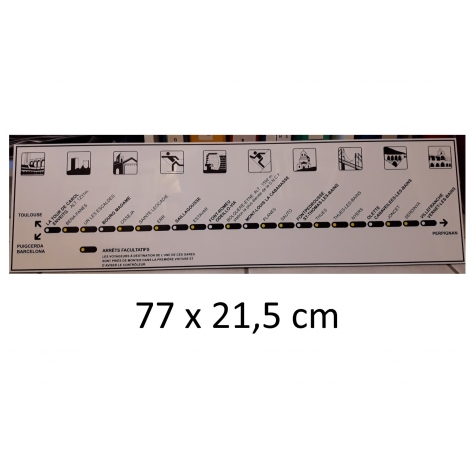 Plaque itinéraire du train jaune