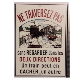 Plaque "Ne traversez pas" Dauphiné, format carte postale 15 x 10,5