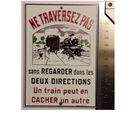Plaque "Ne traversez pas " Jean, format carte postale 15 x 10,5