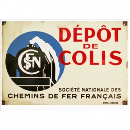 Plaque Dépôt de colis fond beige