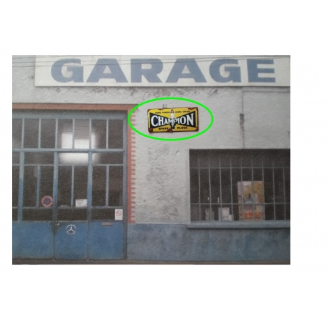 Repro de plaque émaillée "Champion" 1/43,5 - 1/87