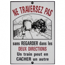 plaque passage à niveau Noir et blanc