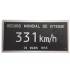 Plaque record du monde de vitesse BB9004 331 KM/H