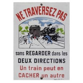 Plaque de passage à Niveau émaillerie Edmond Jean.