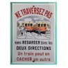 Carte postale Ne traversez pas Train Jaune