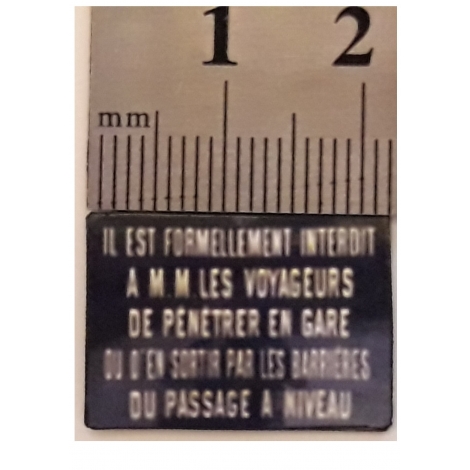 Il est formellement interdit aux voyageurs 1/43,5