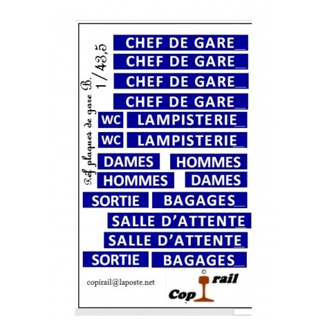 Plaques de gares 1/43,5 Bleues