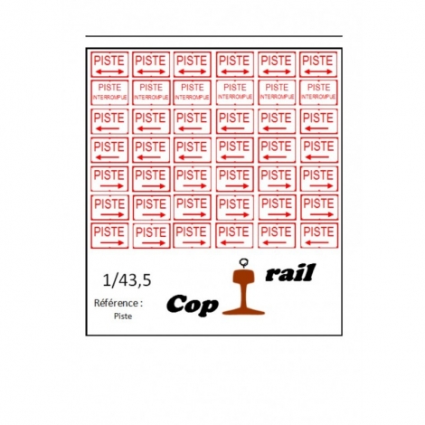 Plaque Piste échelle zéro
