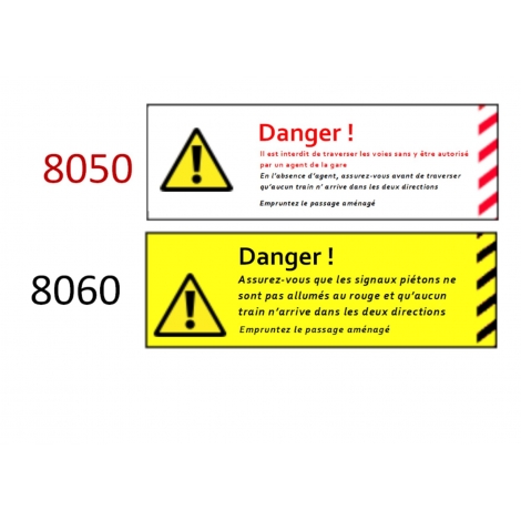 Plaque de sécurité de gares 8050 8060 échelle zéro