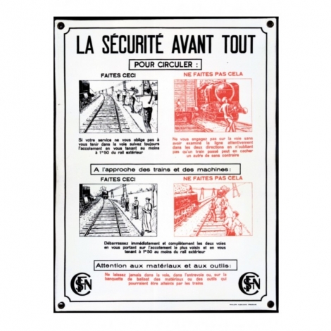 Plaque La sécurité avant tout