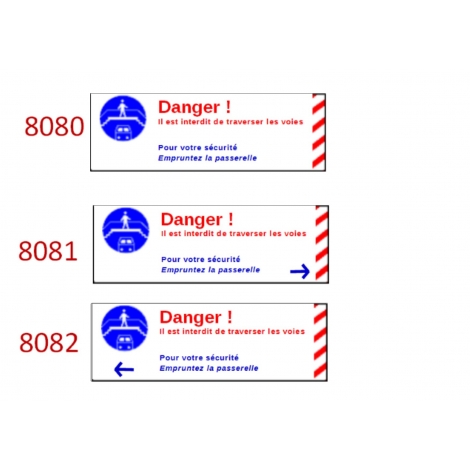 Plaque de sécurité de gares 8080 8081 8082 échelle zéro