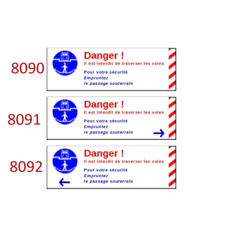 Plaque de sécurité de gares 8090-8091-8092 échelle zéro