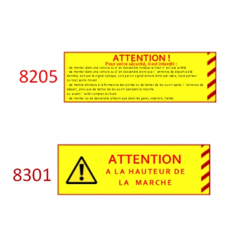 Plaque de sécurité de gares 8205-8301 échelle zéro