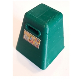 Borne de recyclage pyramide pour plastique, échelle Zéro