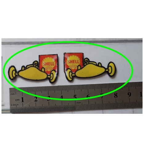Repro de plaque émaillée " Enseigne voiture de course Shell"  - 1/87