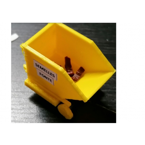 Bac de recyclage pour les semelles de freins usées, échelle zéro