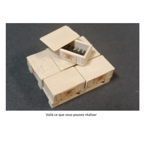 Palette de caisses de vins échelle zéro