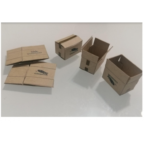 Cartons de déménagements, échelle zéro